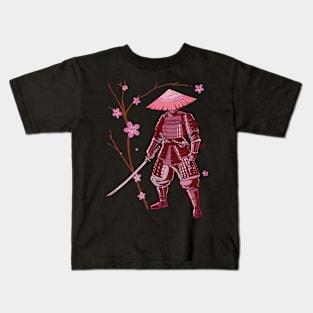 Samurai Warrior Sword Retro Japanese Design Kids T-Shirt